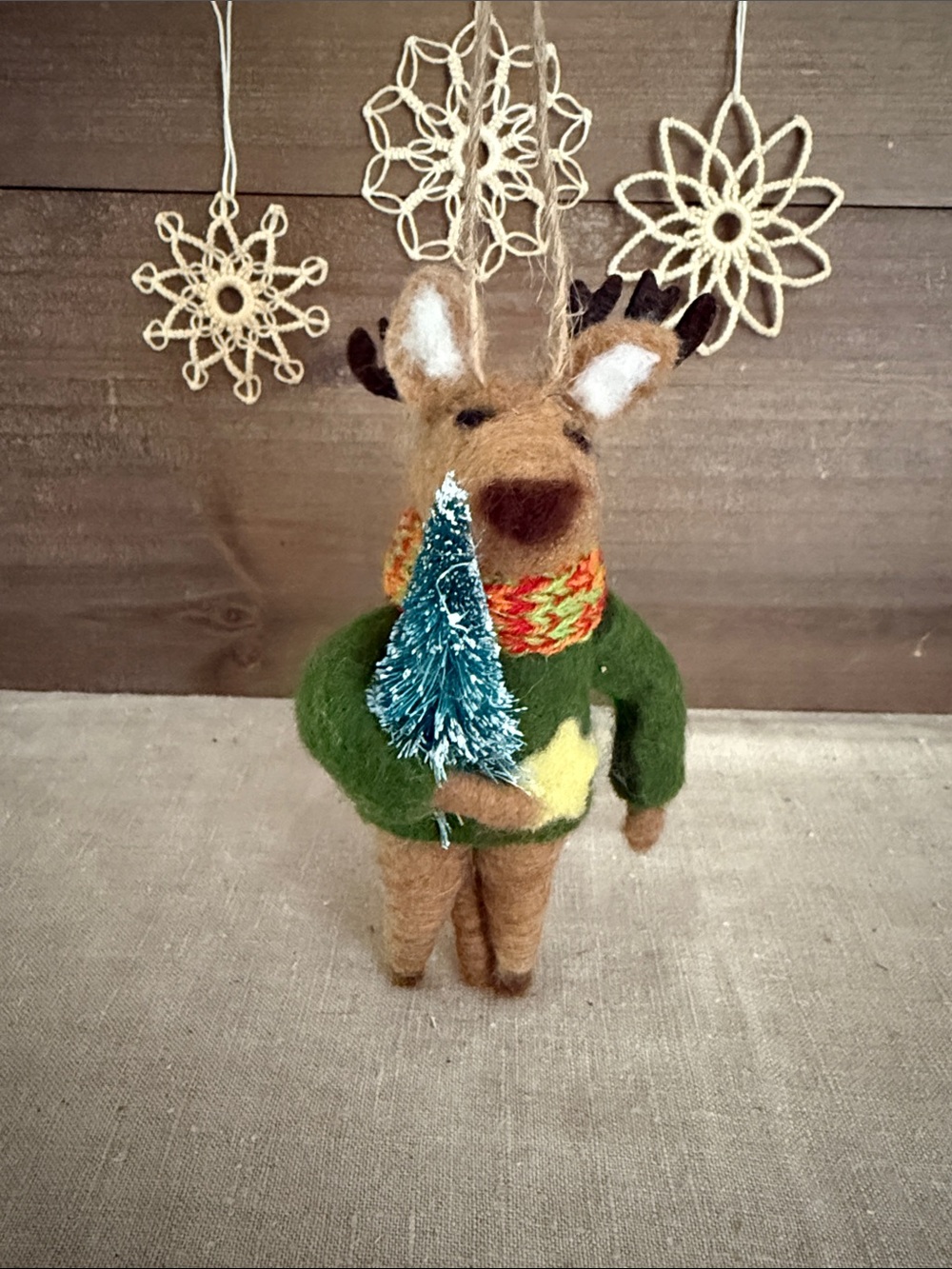🎄Felted Reindeer Ornament